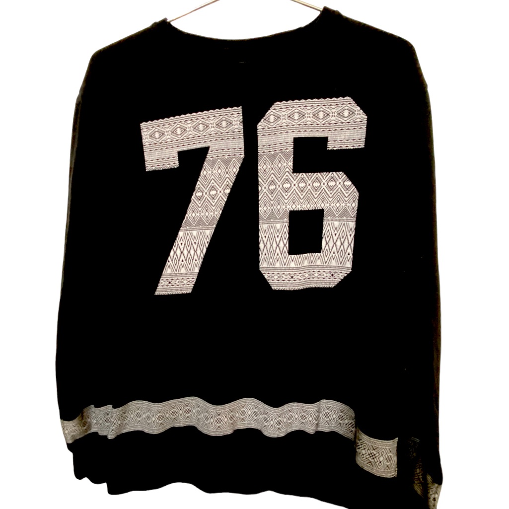 Retro 1991 Brand High End 76 Black  White Streetwear Sweatshirt Womens M
